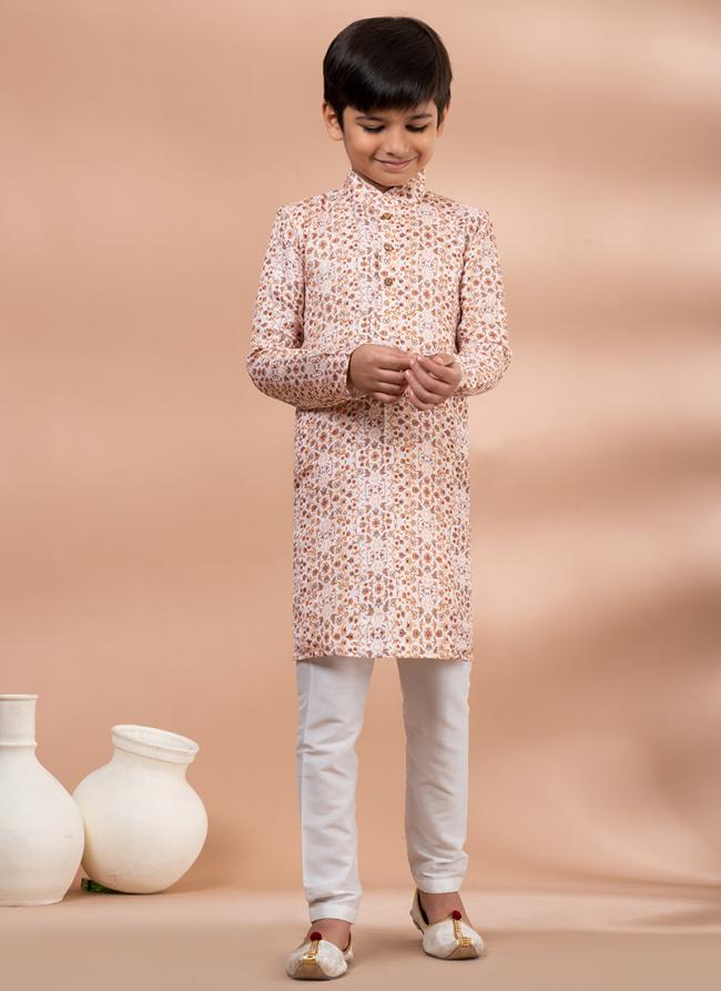 Cotton Multi Traditional Wear Digital Printed Kids Kurta Pajama